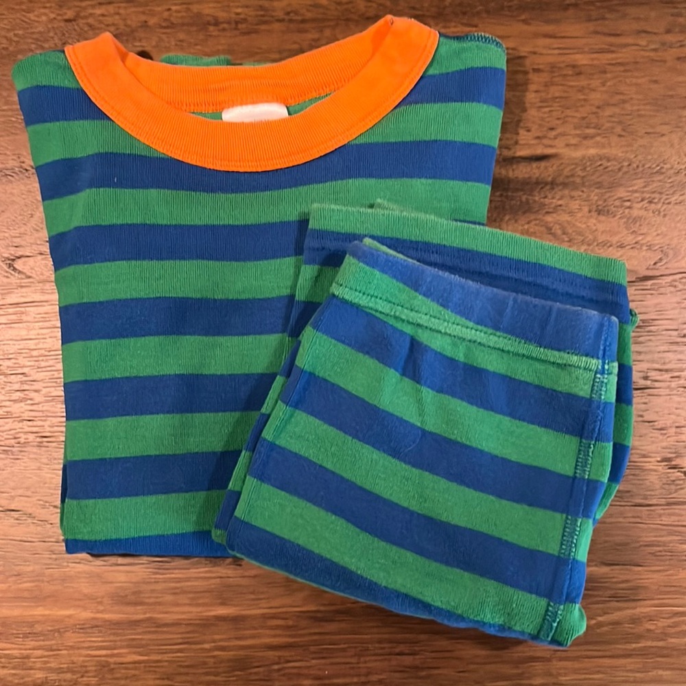 Hanna Andersson Stripes Short John PJS - Size 10 (140)
